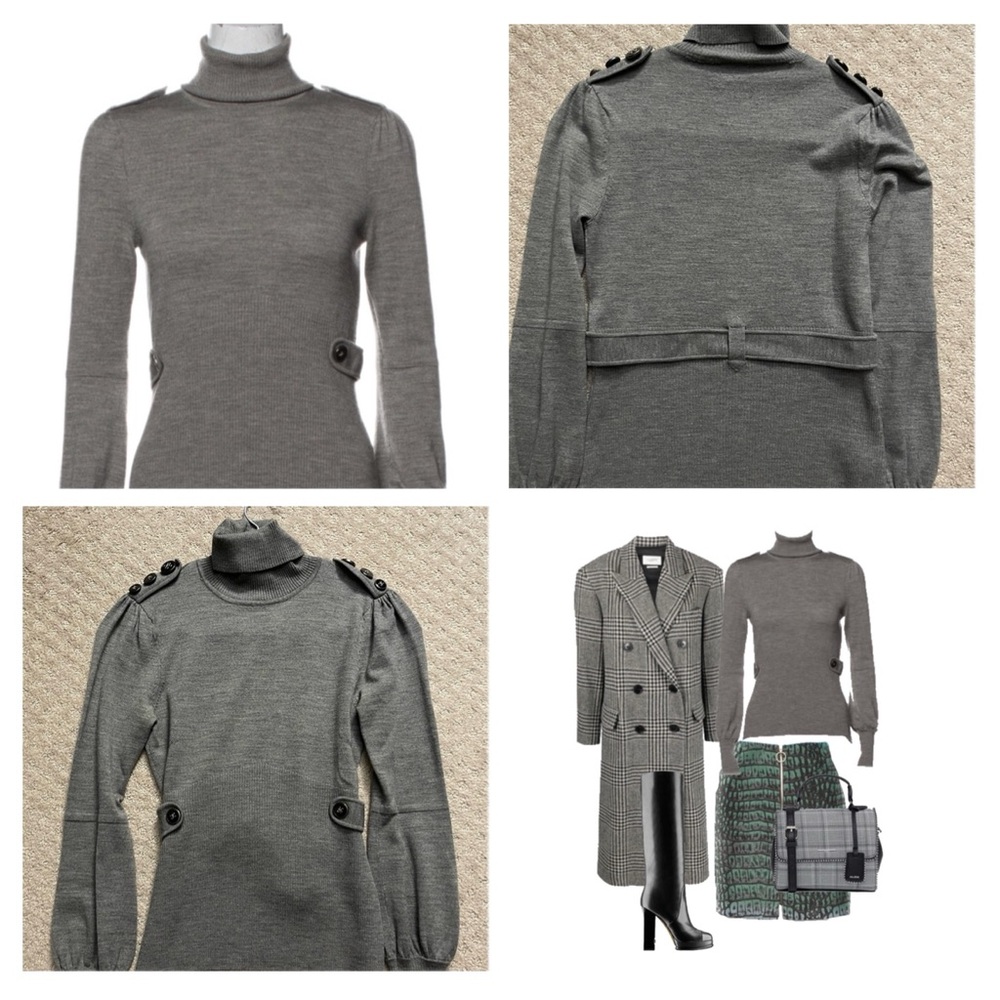 Karen Millen Grey Wool Turtleneck Sweater